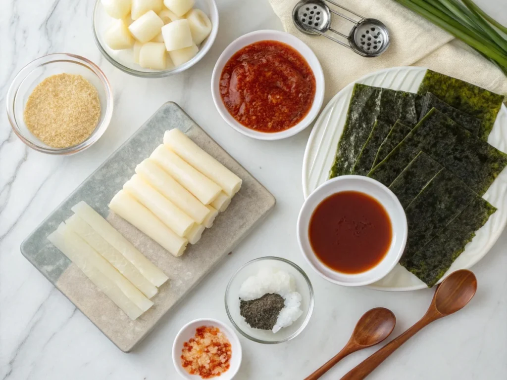 Ingredients tteokbokki recipe