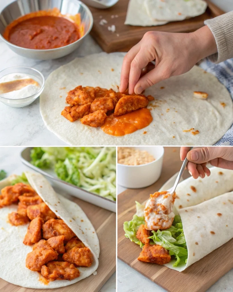 instructions of buffalo chicken wrap recipe