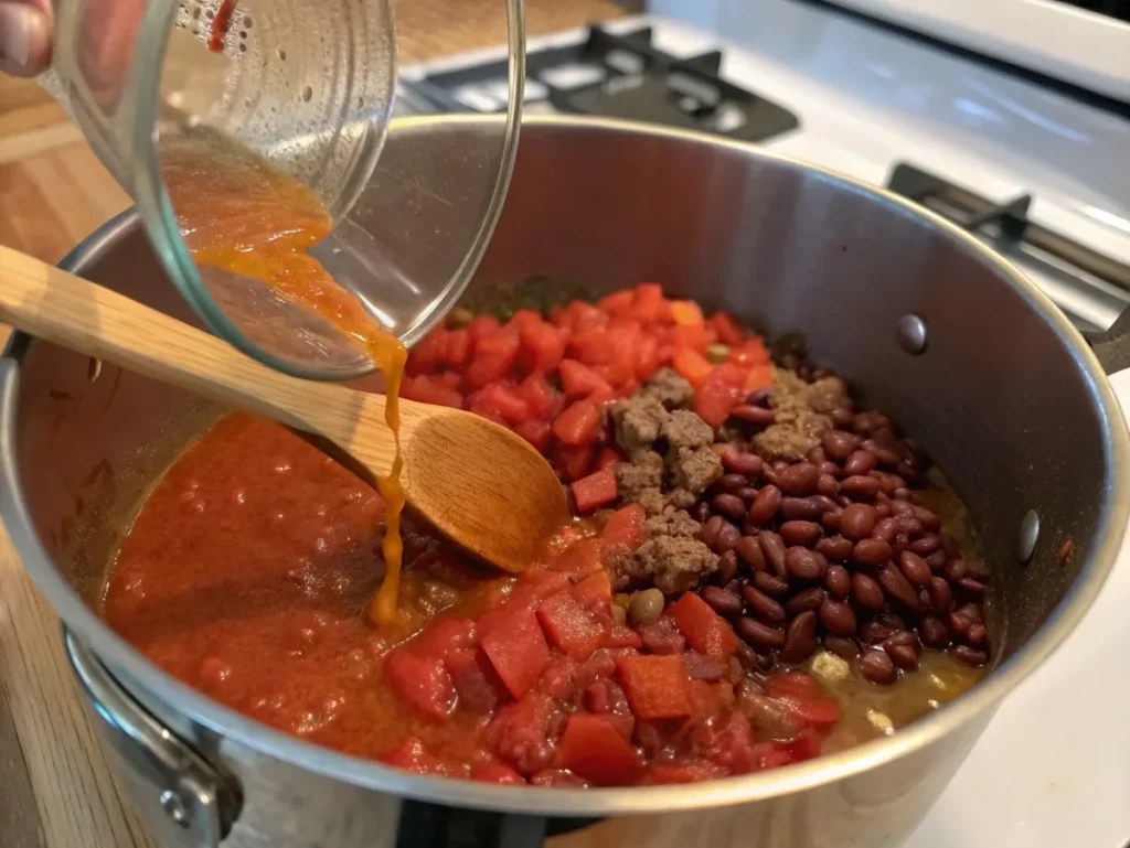 step-5 chili with eggs