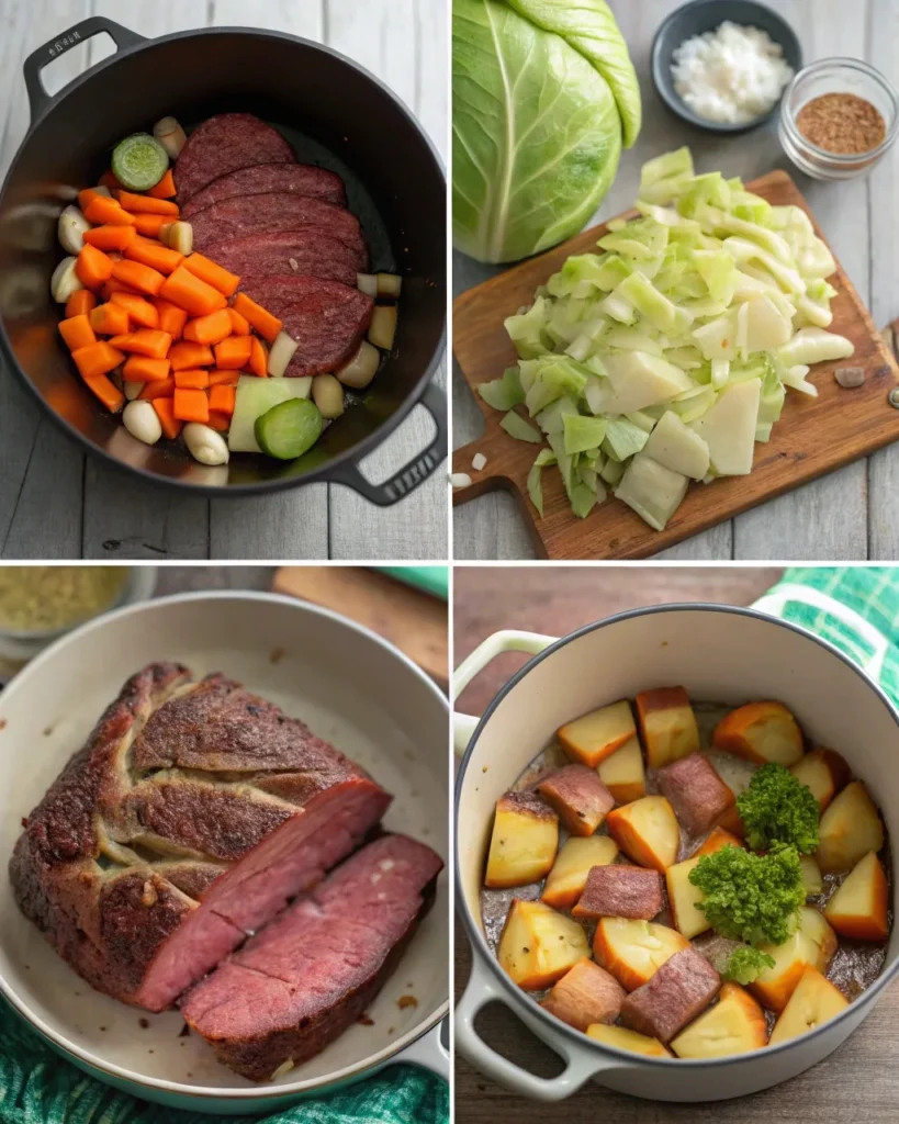 Instructions corned beef cabbage baked