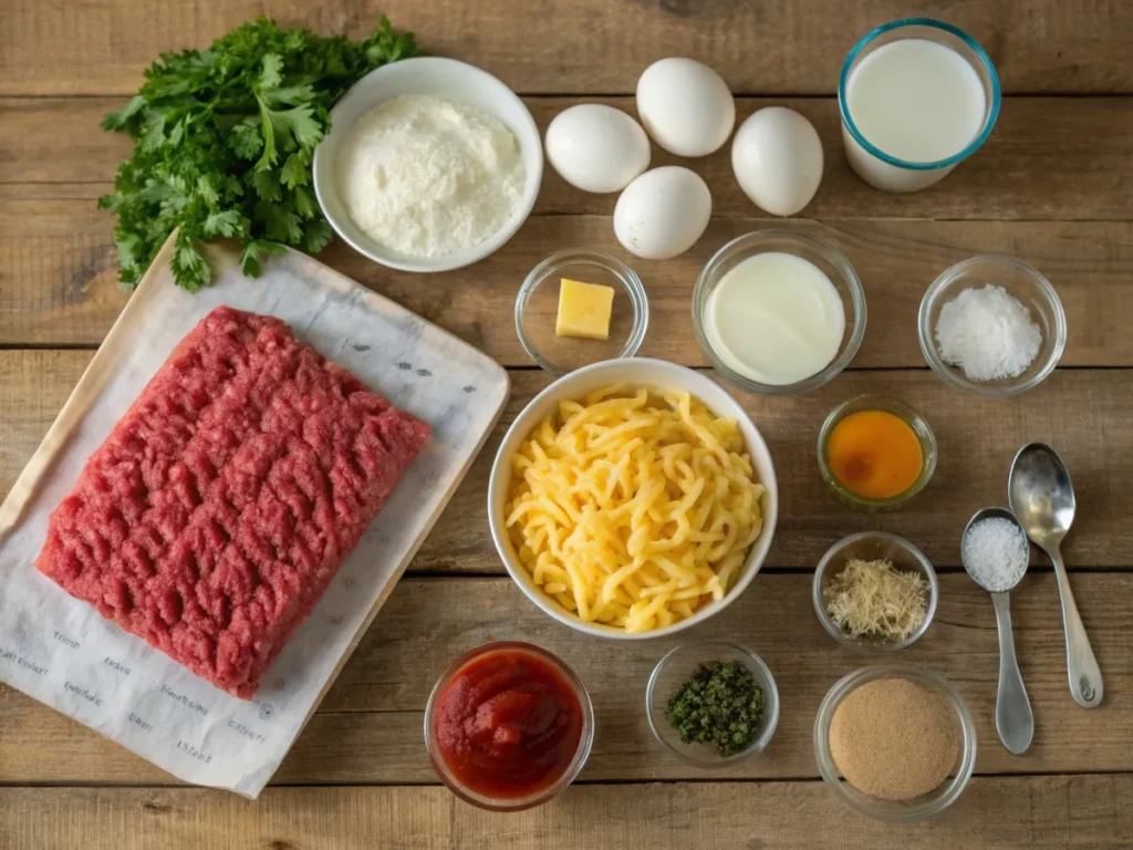 ingredients mac and cheese meatloaf casserole