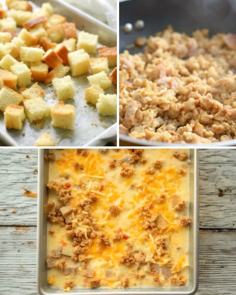 steps sausage egg and cheese casserole